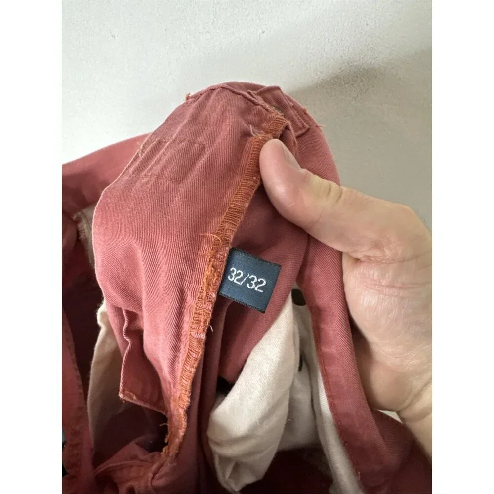 POLO RALPH LAUREN Classic Fit Chino Pants Mens 32 X 32 Salmon Coral Flat‎ Front